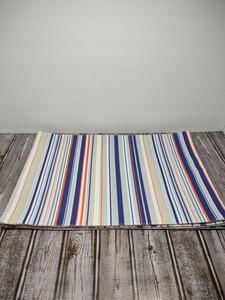 Fabric Placemats Set of 4 - Multi Colored Stripes, Reversed Beige
